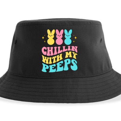 Chillin With My Peeps Cute Easter Sustainable Bucket Hat