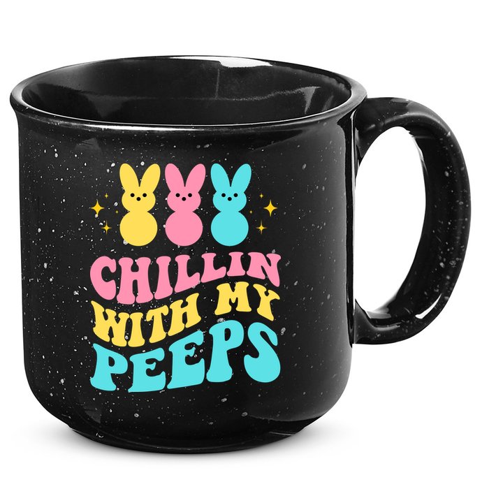 Chillin With My Peeps Cute Easter 15oz Campfire Ceramic Mug