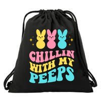 Chillin With My Peeps Cute Easter Drawstring Bag