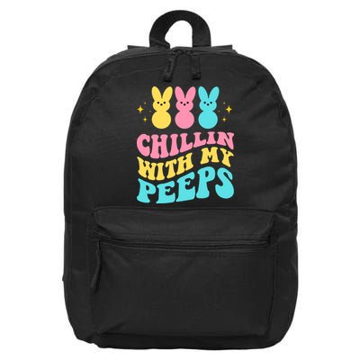 Chillin With My Peeps Cute Easter 16 in Basic Backpack