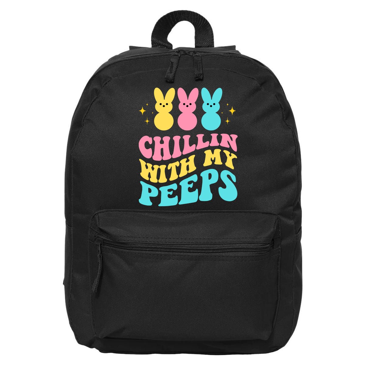 Chillin With My Peeps Cute Easter 16 in Basic Backpack