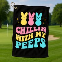 Chillin With My Peeps Cute Easter Golf Towel
