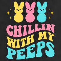 Chillin With My Peeps Cute Easter Golf Towel