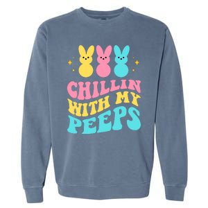 Chillin With My Peeps Cute Easter Garment-Dyed Sweatshirt