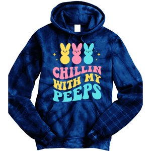 Chillin With My Peeps Cute Easter Tie Dye Hoodie