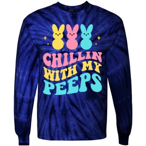 Chillin With My Peeps Cute Easter Tie-Dye Long Sleeve Shirt