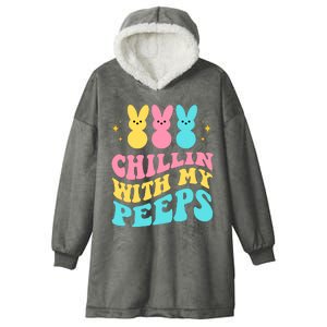 Chillin With My Peeps Cute Easter Hooded Wearable Blanket