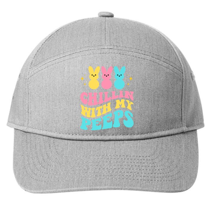 Chillin With My Peeps Cute Easter 7-Panel Snapback Hat