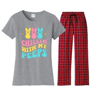 Chillin With My Peeps Cute Easter Women's Flannel Pajama Set