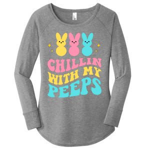 Chillin With My Peeps Cute Easter Women's Perfect Tri Tunic Long Sleeve Shirt