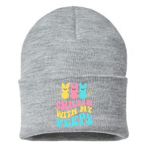 Chillin With My Peeps Cute Easter Sustainable Knit Beanie