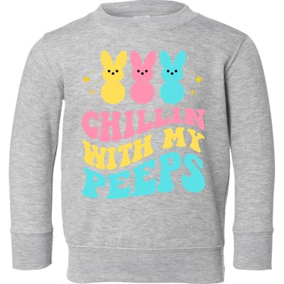 Chillin With My Peeps Cute Easter Toddler Sweatshirt