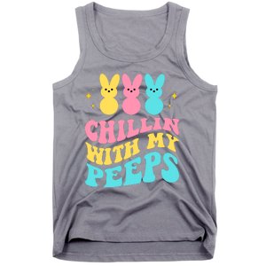 Chillin With My Peeps Cute Easter Tank Top