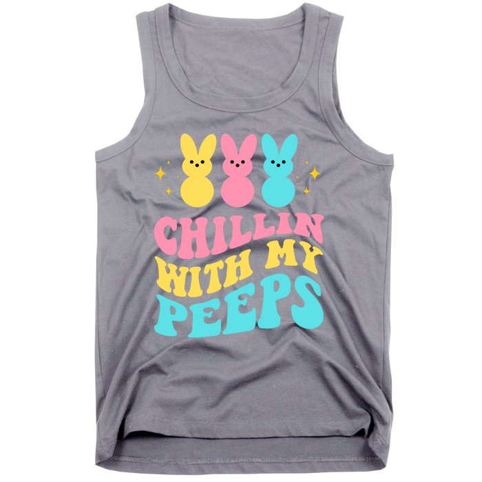 Chillin With My Peeps Cute Easter Tank Top