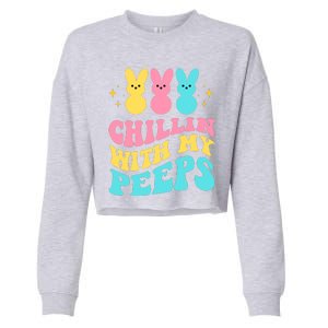 Chillin With My Peeps Cute Easter Cropped Pullover Crew