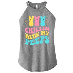 Chillin With My Peeps Cute Easter Women's Perfect Tri Rocker Tank