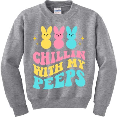Chillin With My Peeps Cute Easter Kids Sweatshirt