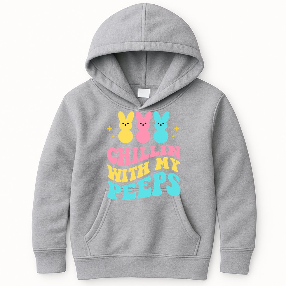 Chillin With My Peeps Cute Easter Kids Hoodie