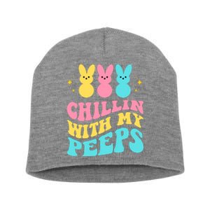 Chillin With My Peeps Cute Easter Short Acrylic Beanie