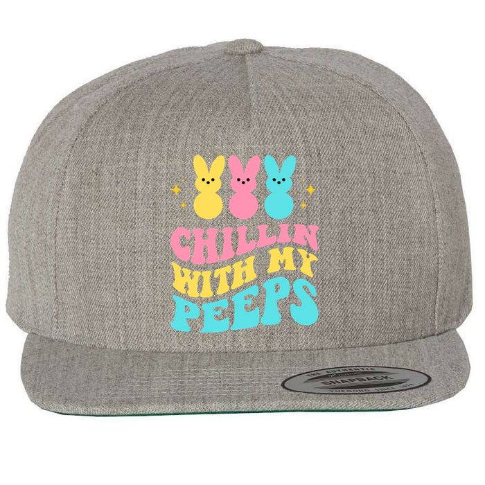 Chillin With My Peeps Cute Easter Wool Snapback Cap