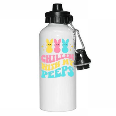 Chillin With My Peeps Cute Easter Aluminum Water Bottle 