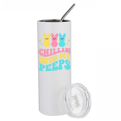 Chillin With My Peeps Cute Easter Stainless Steel Tumbler