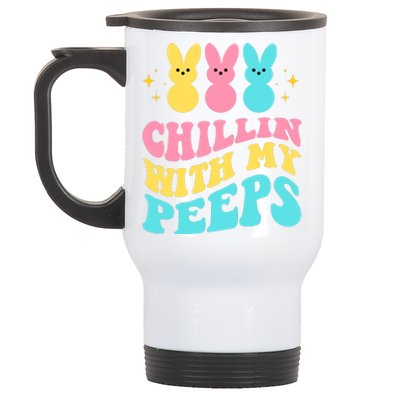 Chillin With My Peeps Cute Easter Stainless Steel Travel Mug