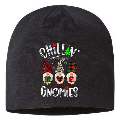 Chillin With My Gnomies Christmas Gnome Family Matching Xmas Sustainable Beanie