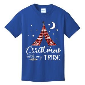 Christmas With My Tribe Red Plaid Family Matching Outfit Cute Gift Kids T-Shirt