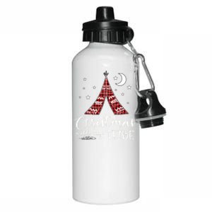 Christmas With My Tribe Red Plaid Family Matching Outfit Cute Gift Aluminum Water Bottle