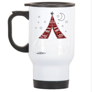 Christmas With My Tribe Red Plaid Family Matching Outfit Cute Gift Stainless Steel Travel Mug