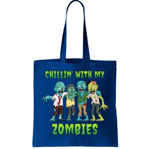 Chillin With My Zombies Halloween Tote Bag