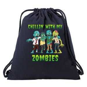 Chillin With My Zombies Halloween Drawstring Bag