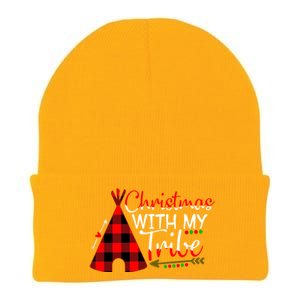 Christmas With My Tribe Red Plaid Family Matching Outfit Gift Knit Cap Winter Beanie