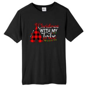 Christmas With My Tribe Red Plaid Family Matching Outfit Gift Tall Fusion ChromaSoft Performance T-Shirt