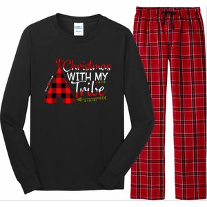 Christmas With My Tribe Red Plaid Family Matching Outfit Gift Long Sleeve Pajama Set