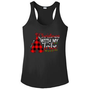 Christmas With My Tribe Red Plaid Family Matching Outfit Gift Ladies PosiCharge Competitor Racerback Tank