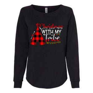 Christmas With My Tribe Red Plaid Family Matching Outfit Gift Womens California Wash Sweatshirt