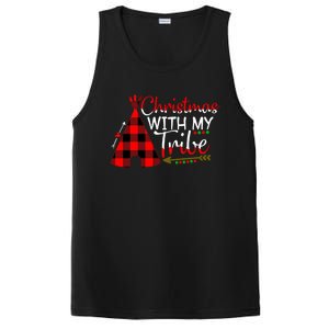 Christmas With My Tribe Red Plaid Family Matching Outfit Gift PosiCharge Competitor Tank