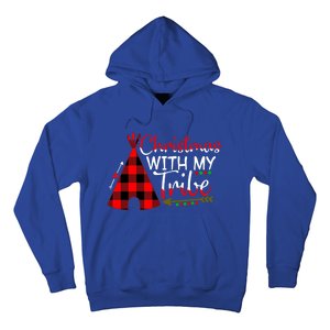 Christmas With My Tribe Red Plaid Family Matching Outfit Gift Hoodie