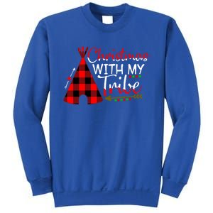 Christmas With My Tribe Red Plaid Family Matching Outfit Gift Sweatshirt