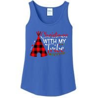 Christmas With My Tribe Red Plaid Family Matching Outfit Gift Ladies Essential Tank