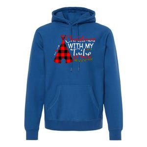 Christmas With My Tribe Red Plaid Family Matching Outfit Gift Premium Hoodie