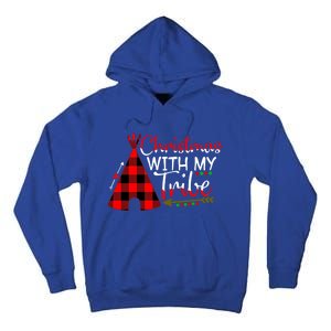 Christmas With My Tribe Red Plaid Family Matching Outfit Gift Tall Hoodie