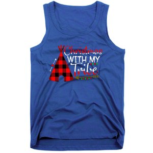 Christmas With My Tribe Red Plaid Family Matching Outfit Gift Tank Top