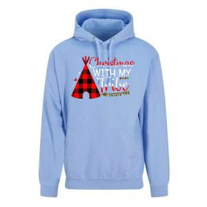 Christmas With My Tribe Red Plaid Family Matching Outfit Gift Unisex Surf Hoodie