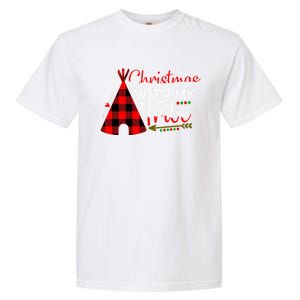 Christmas With My Tribe Red Plaid Family Matching Outfit Gift Garment-Dyed Heavyweight T-Shirt