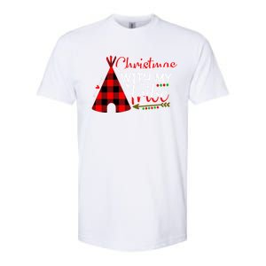 Christmas With My Tribe Red Plaid Family Matching Outfit Gift Softstyle CVC T-Shirt