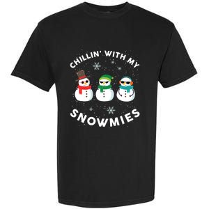 Chillin With My Snowmies Cute Snow Ugly Christmas Sweater Gift Garment-Dyed Heavyweight T-Shirt