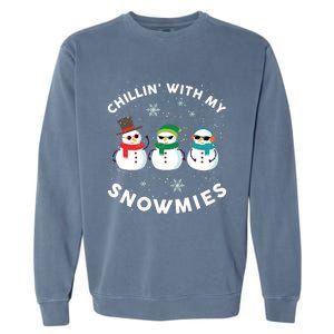 Chillin With My Snowmies Cute Snow Ugly Christmas Sweater Gift Garment-Dyed Sweatshirt